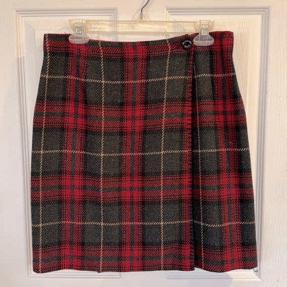Tailor B Moss plaid wool skirt - Picture 1 of 7